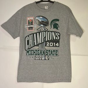 Men’s Michigan State Spartans Rose Bowl Champions 2014 Graphic Tee Size Medium